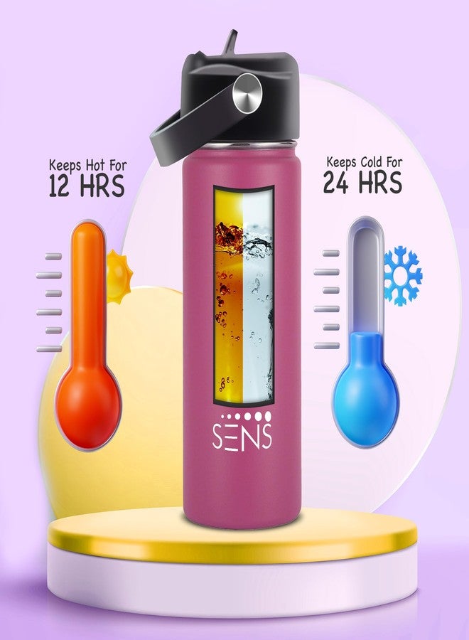 SENS Hydra Metallic Stainless Steel Sipper 500ml Water Bottle Hot or Cold up to 24 Hours | Leak Proof, BPA Free, Eco-Friendly | Travel | Office | Home | Purple - Image 3
